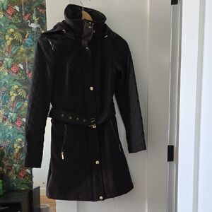 Michael Kors Black Quilted Trench Coat